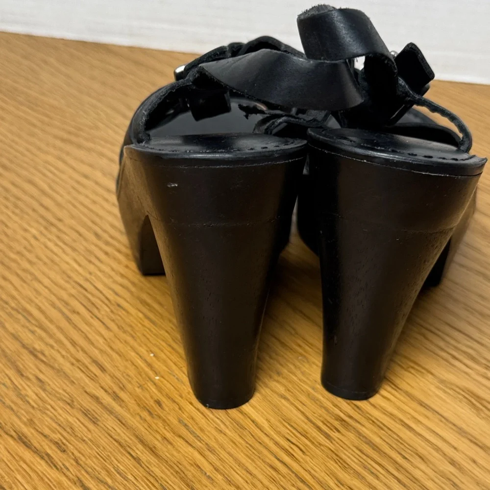 MIA Black Platform Strappy Heels